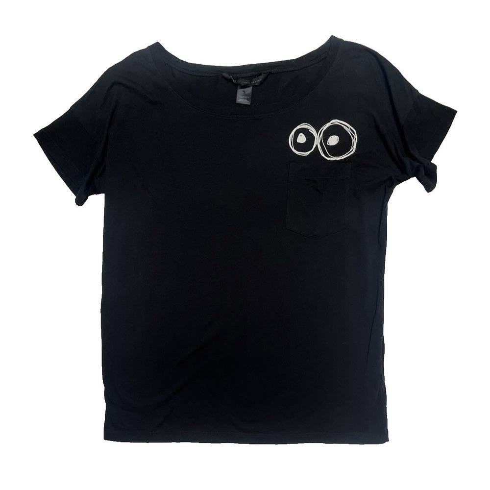 Marc Jacobs Black T-shirt Short Sleeve Women Size Med Relaxed Fit